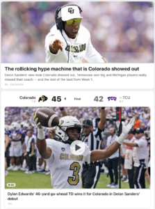 Read more about the article Deion Sanders and his son upset TCU, September 2, 2023