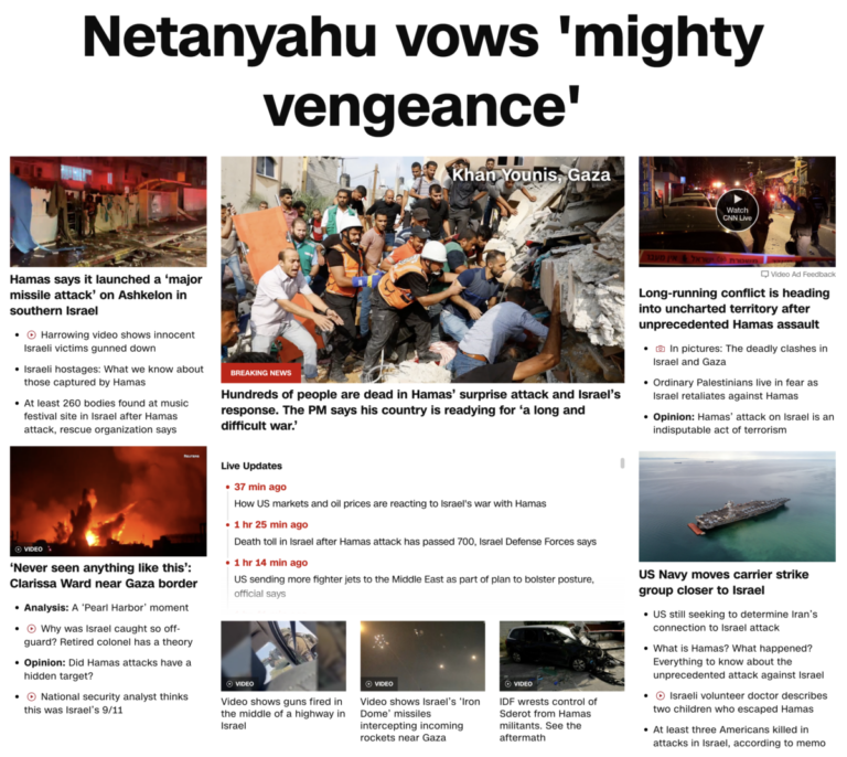 Read more about the article Media comparing October 7, 2023 attack on Israel to ‘Pearl Harbor,’ & Netanyahu vows ‘mighty vengeance’
