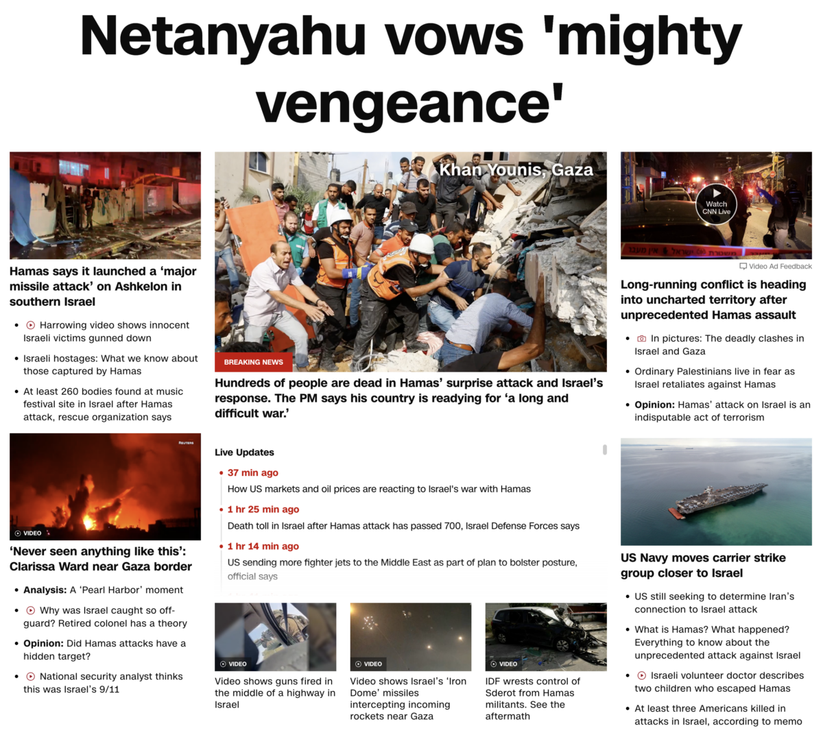 You are currently viewing Media comparing October 7, 2023 attack on Israel to ‘Pearl Harbor,’ & Netanyahu vows ‘mighty vengeance’