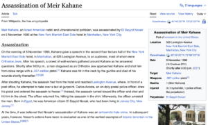 Read more about the article Assassination of Meir Kahane, November 5, 1990, and the upcoming 33rd anniversary in light of Israel’s war with Hamas