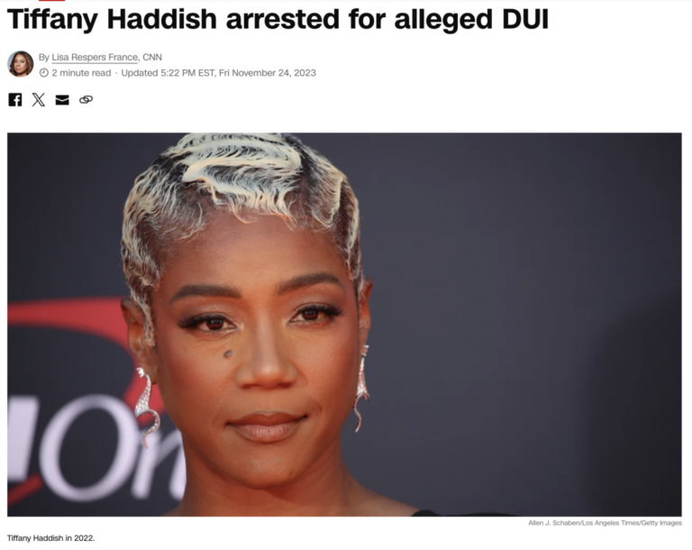 Read more about the article Tiffany Haddish arrested for alleged DUI, Black Friday, November 24, 2023