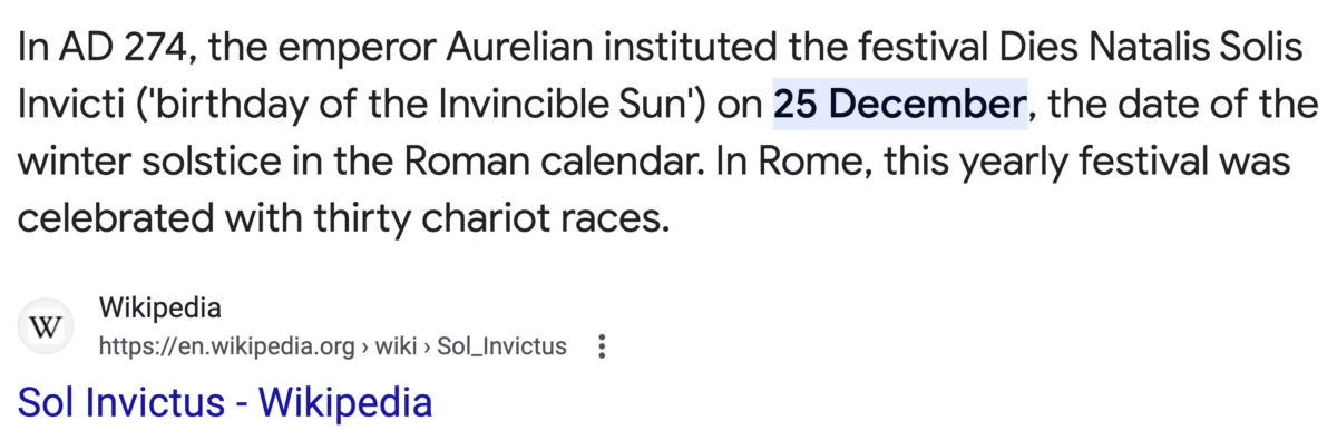 You are currently viewing Happy Sol Invictus, December 25