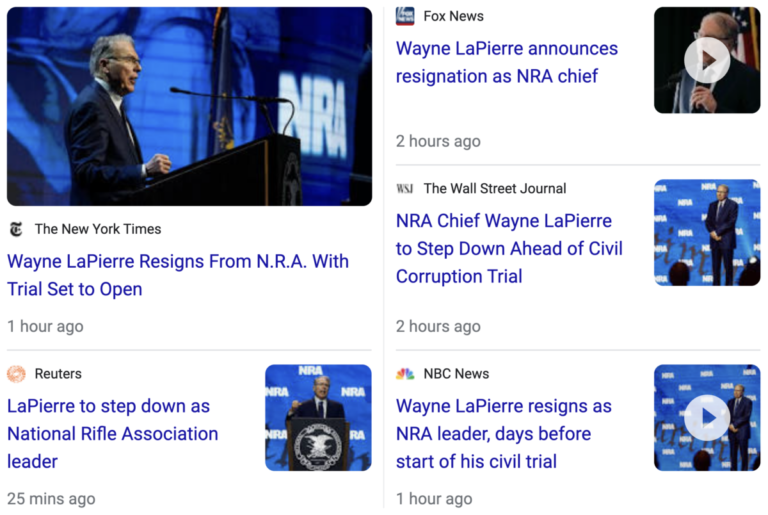 Read more about the article Wayne LaPierre announces resignation as NRA chief, January 5, 2024