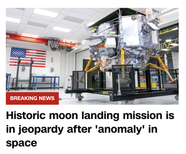 You are currently viewing Historic moon mission is in jeopardy after ‘anomaly,’ Monday, January 8, 2024