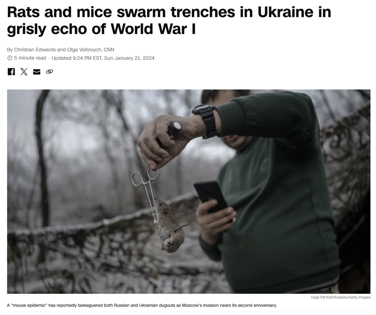 You are currently viewing Rats and mice are spreading Disease X in Ukraine? (CNN, January 21, 2024)